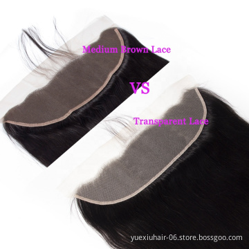 Factory Price Transparent Swiss Lace Frontal 13*4 Lace Frontal Closure Cuticle Aligned Brazilian Hair Lace Frontal Closure